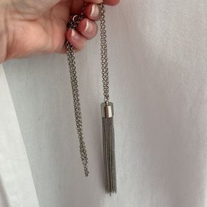 Mossimo Silver Tassel Necklace - 19 inches long